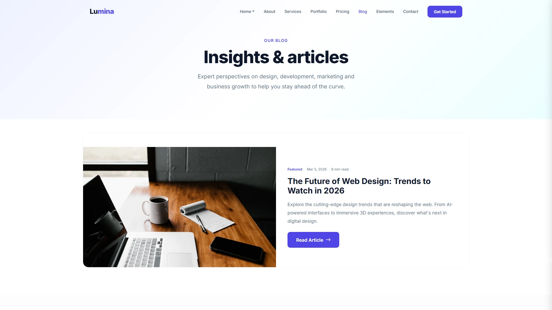 Lumina - Clean and Modular Multi-Page Bootstrap 5 HTML Template
