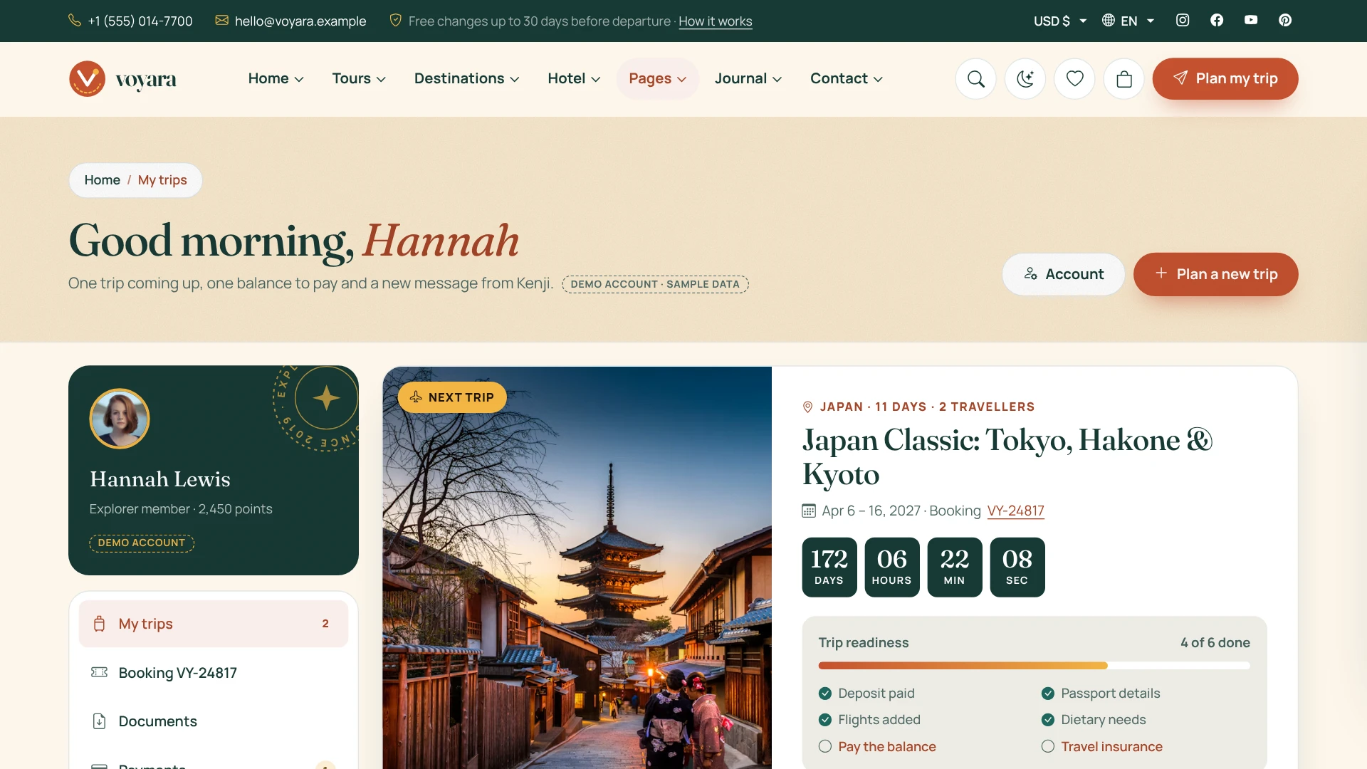 Voyara - Travel Agency & Boutique Hotel HTML Template