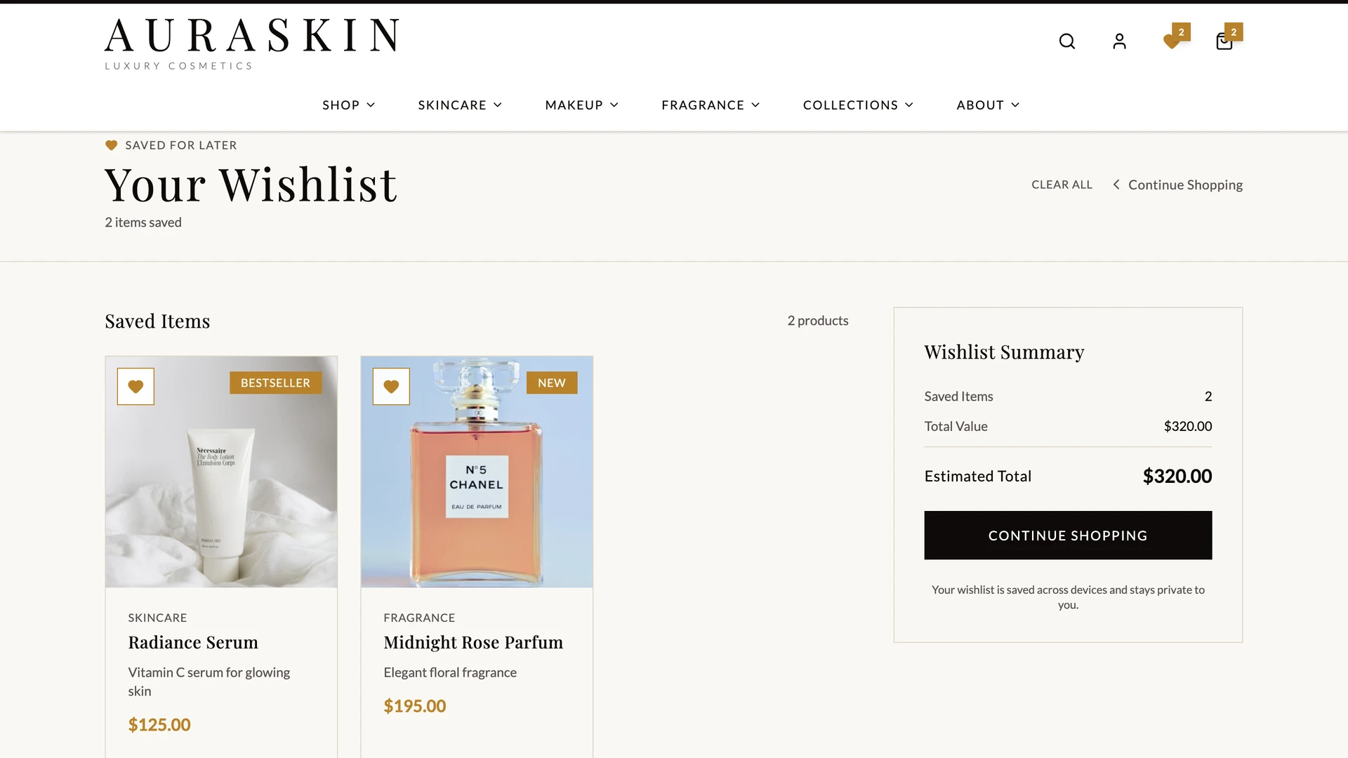 AuraSkin - React Skincare Ecommerce Website Template
