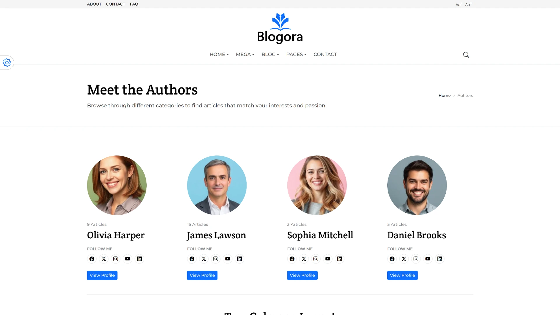 Blogora - Simple Personal Blog & Portfolio HTML Templates