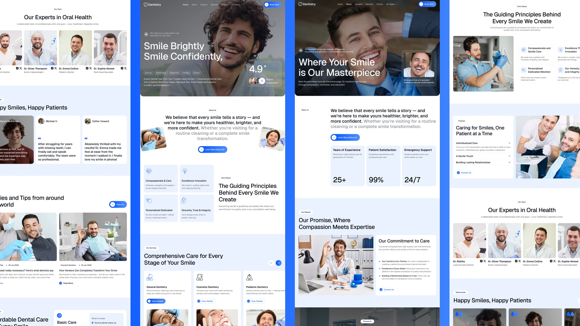 DentistryX - Dentist & Dental Clinic Framer and Figma Template