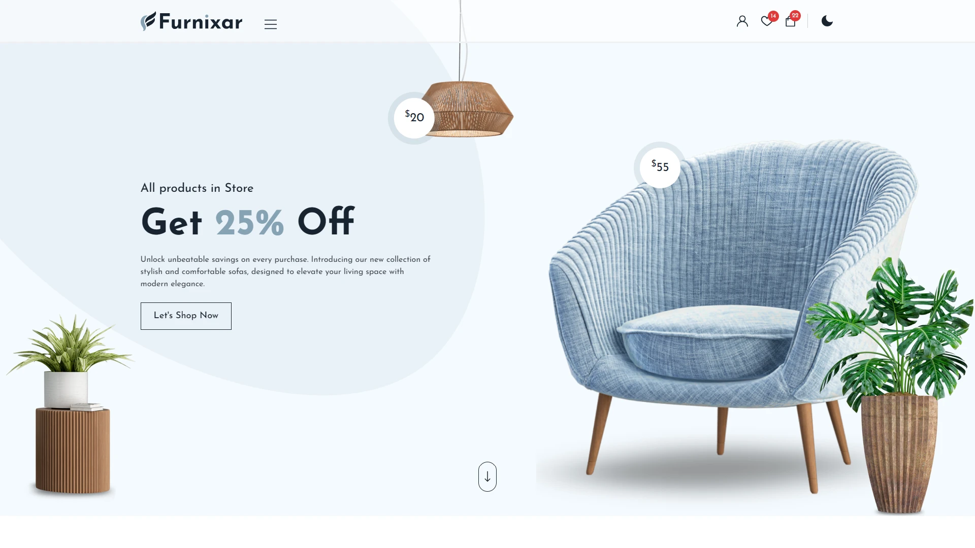 Furnixar - React Furniture & Home Decor eCommerce Template