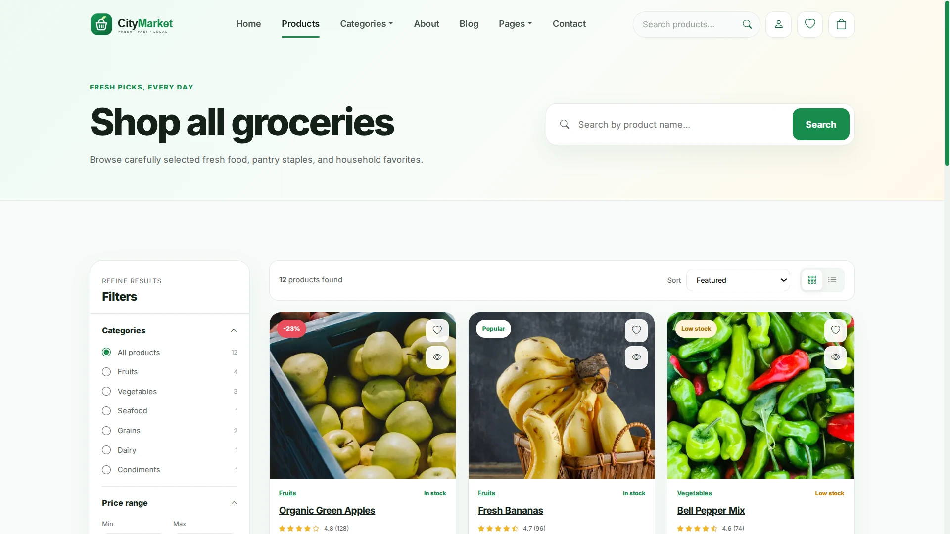 CityMarket - eCommerce HTML Template with Admin Dashboard & RTL