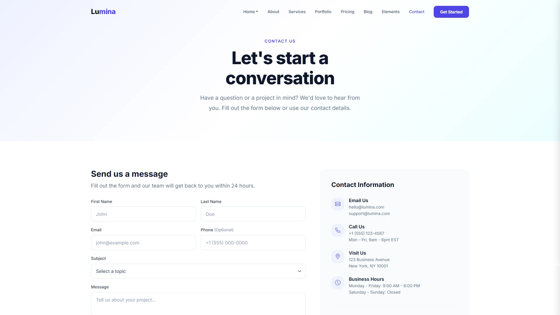 Lumina - Clean and Modular Multi-Page Bootstrap 5 HTML Template