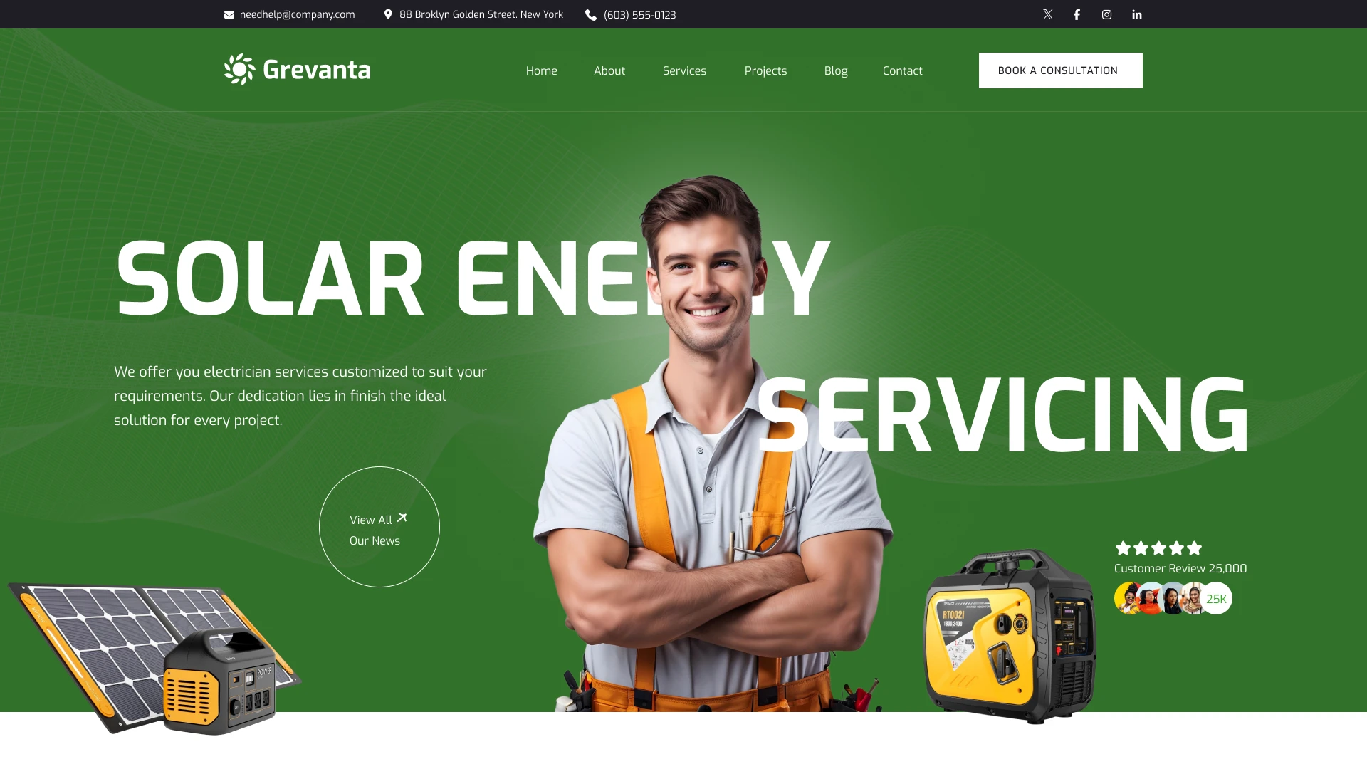 Grevanta - Green Energy & Solar Solutions Figma Template (Screenshot 1 of 1)