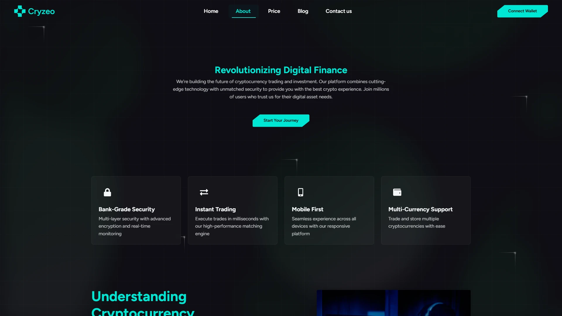 Cryzeo - Crypto Landing Website Template NextJS Modern Token Sale Design