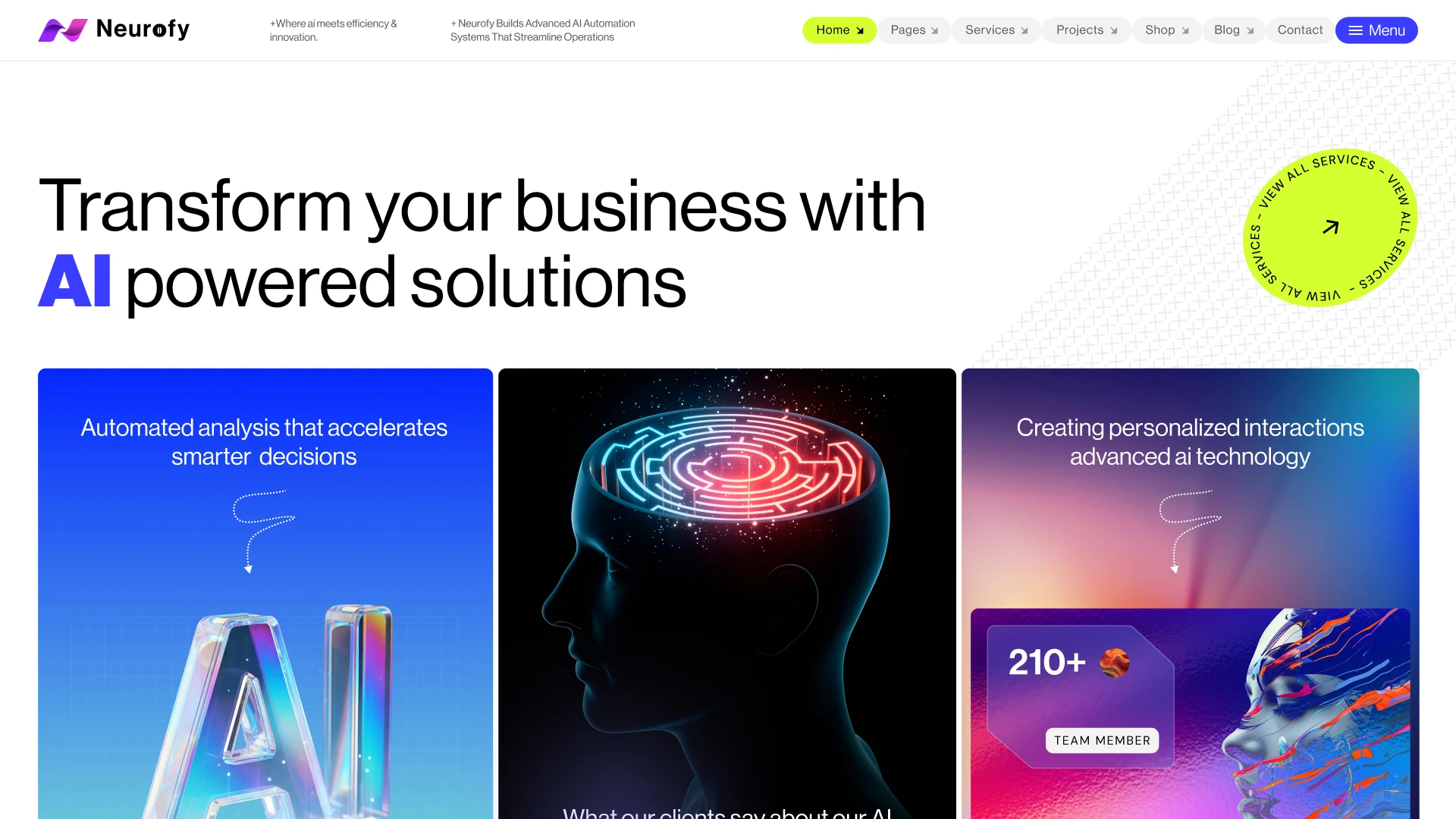 Neurofy - AI Automation Agency Figma Website Template