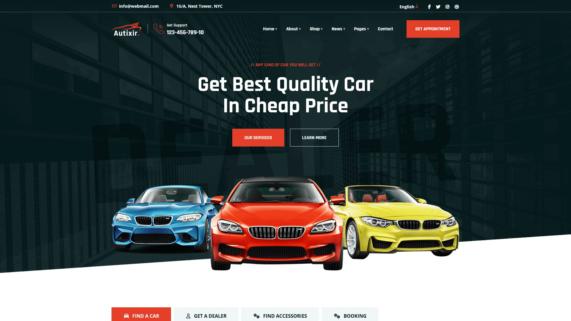 Autixir - Next.js Auto Parts Shop Car Accessories Template