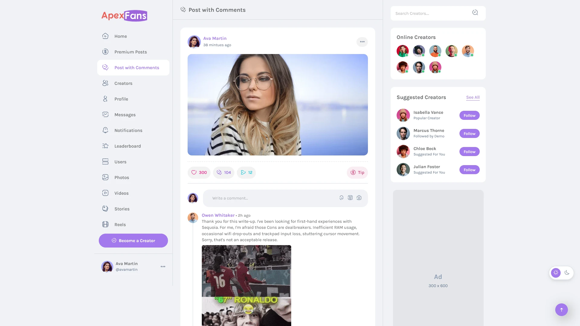 ApexFans - Ultimate Social Network Template for Content Creators