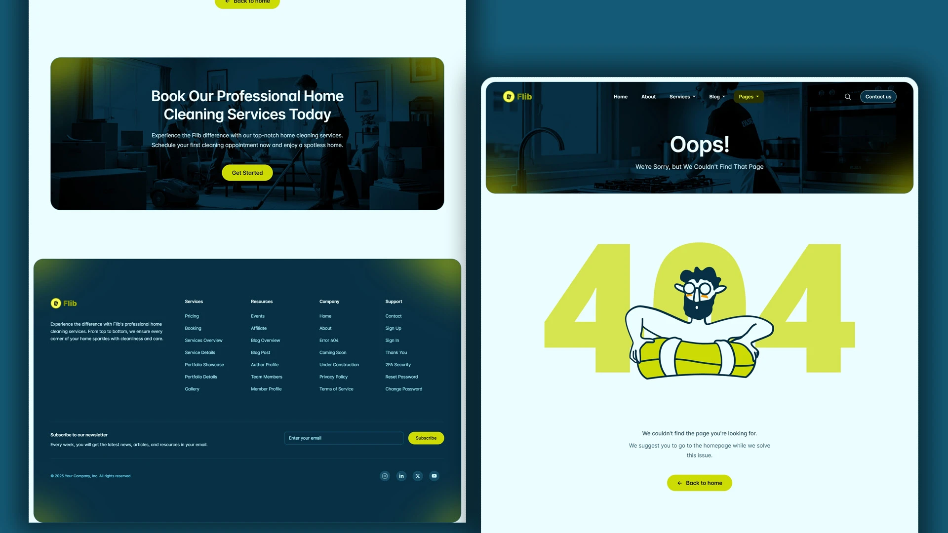 Flib - HTML Website Template For Premium Home Cleaning Services