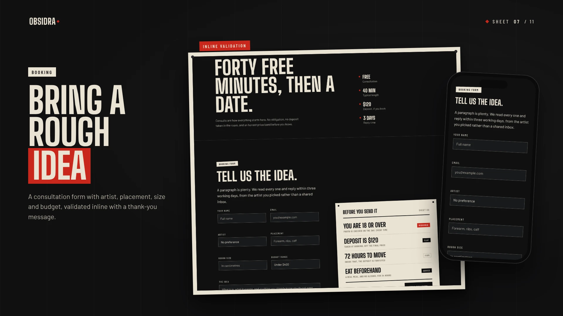 Obsidra - Tattoo Studio & Artist HTML Template (Screenshot 6 of 10)