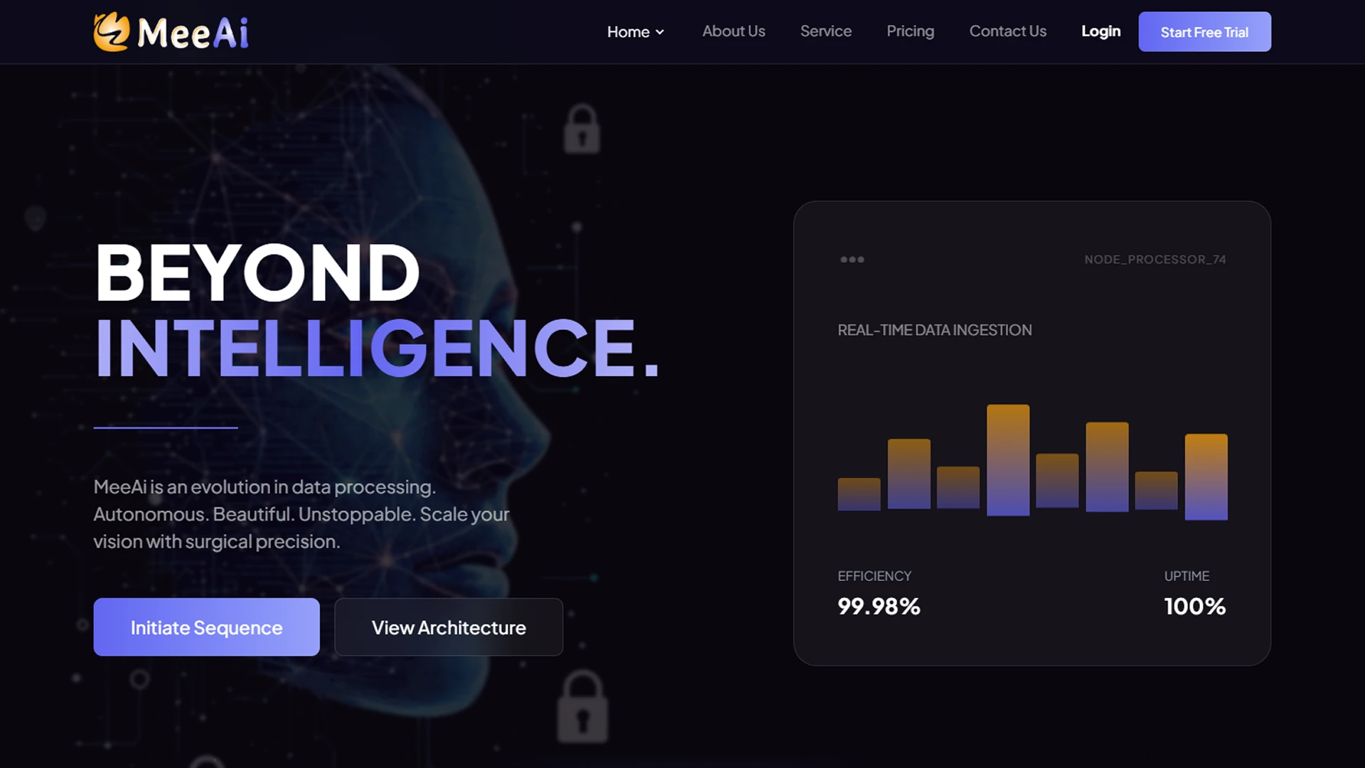 MeeAi - Modern AI SaaS and Tech Landing Page HTML Template