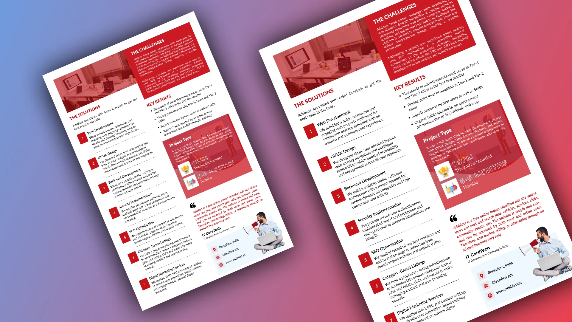 IT CoreTech - Corporate IT Project Case Study Brochure with A4 Bi-Fold Design