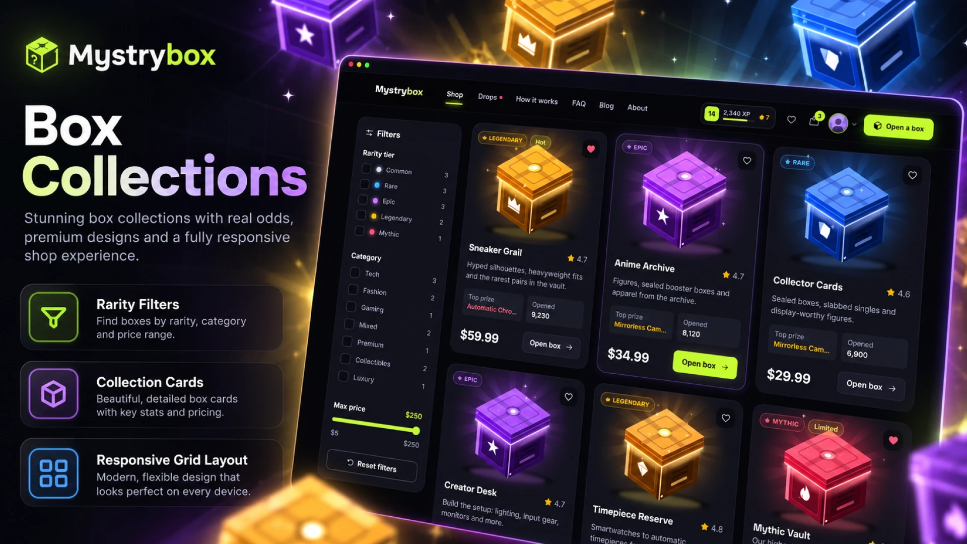 MystryBox - Mystery Box & Gamified eCommerce HTML Template (Screenshot 3 of 8)