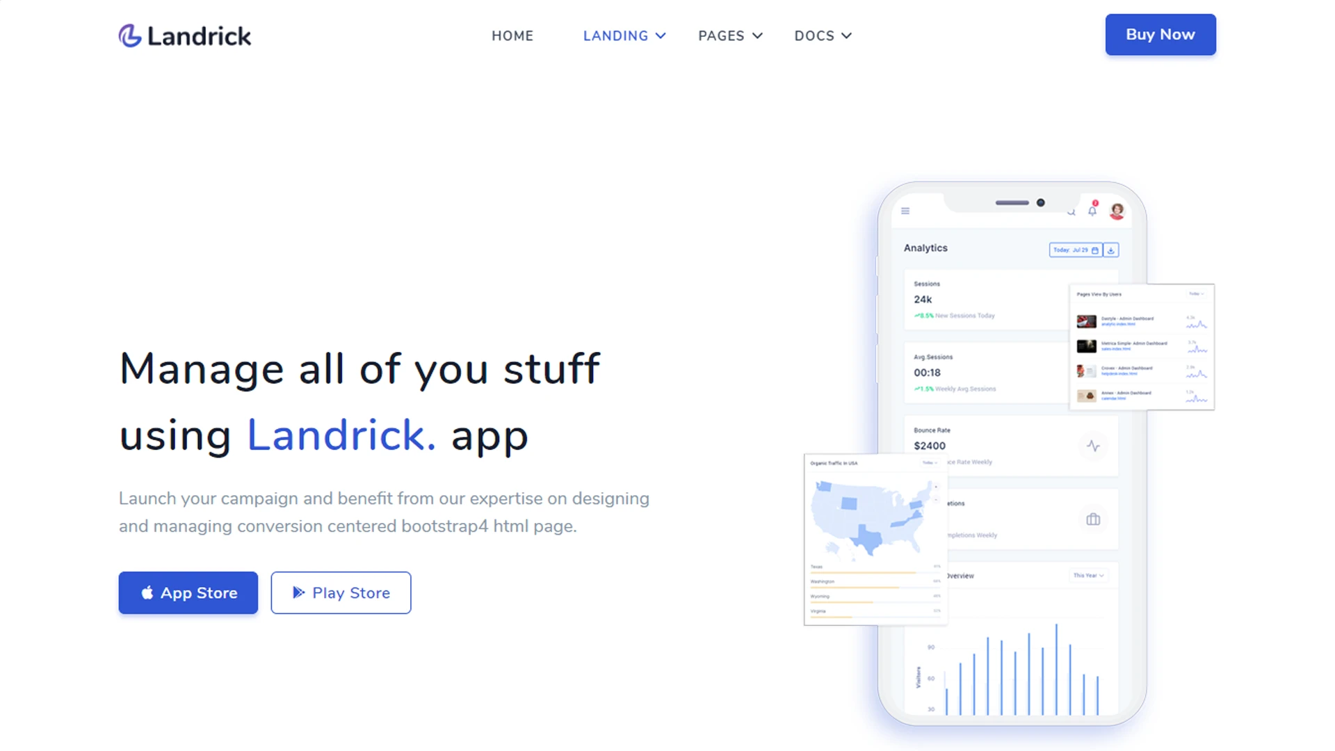 Landrick - App, Saas & Software Landing & Admin Dashboard Bootstrap 5 Template
