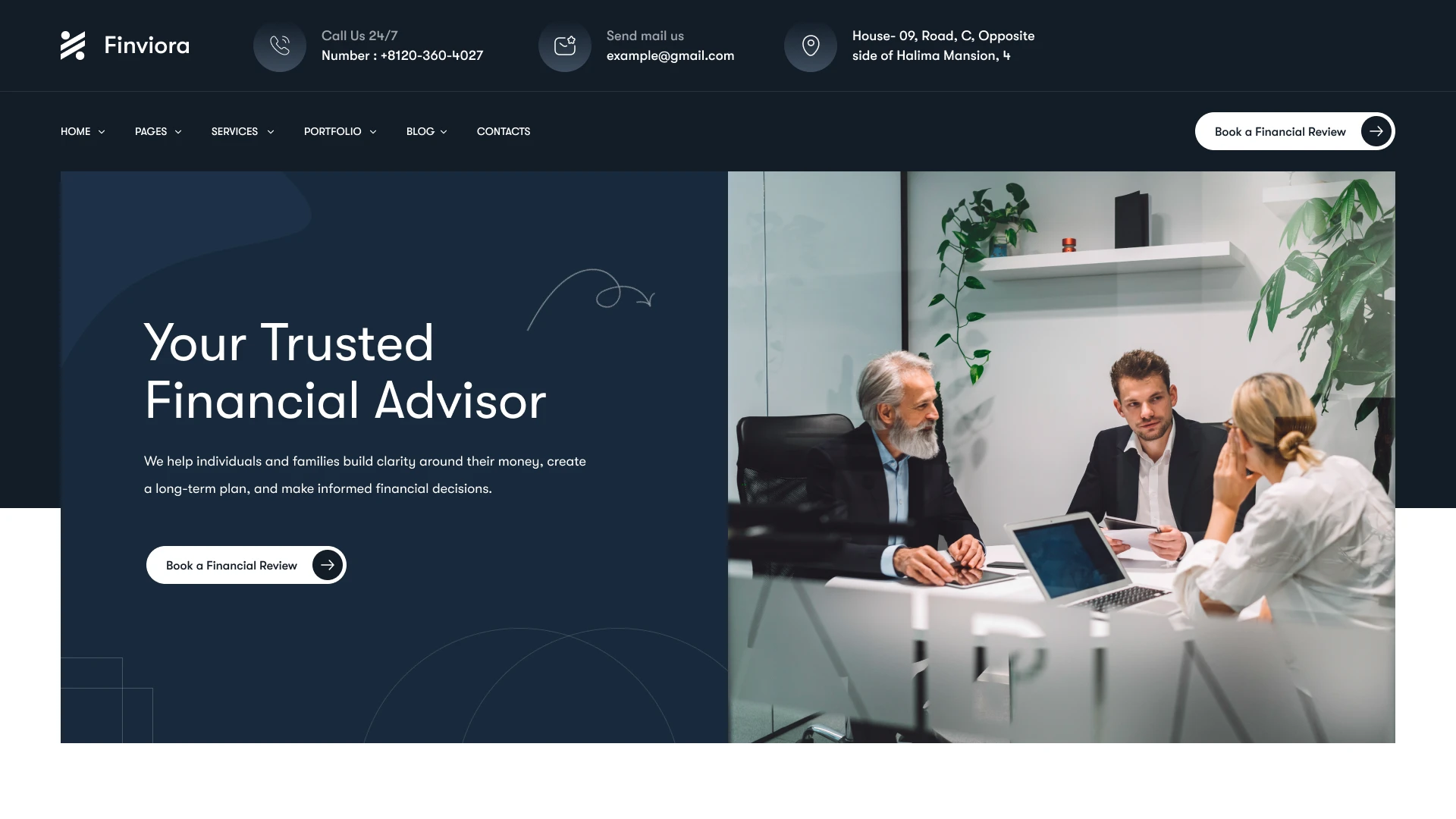 Finviora - Financial Advisor & Planning Figma Template (Screenshot 1 of 1)