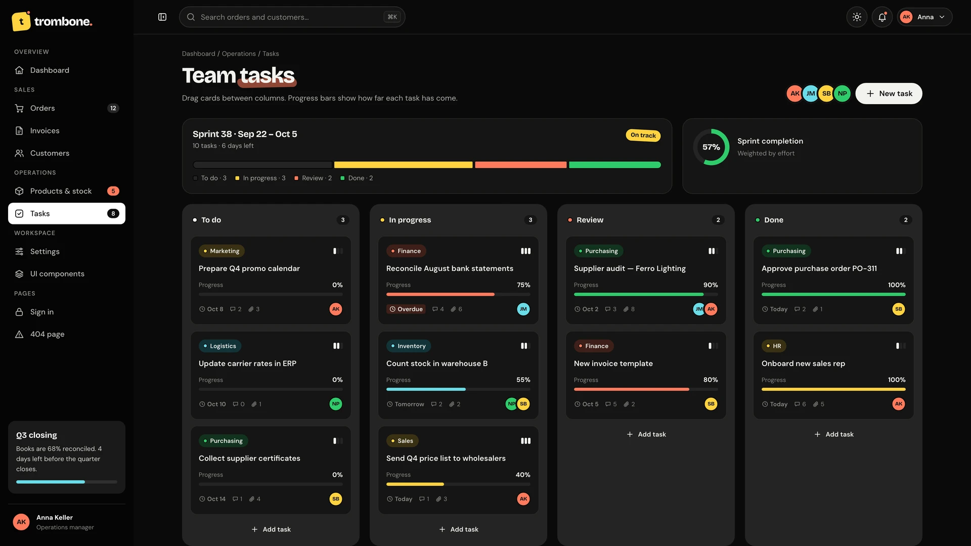 Trombone - Minimalist & Playful ERP Admin Dashboard Template