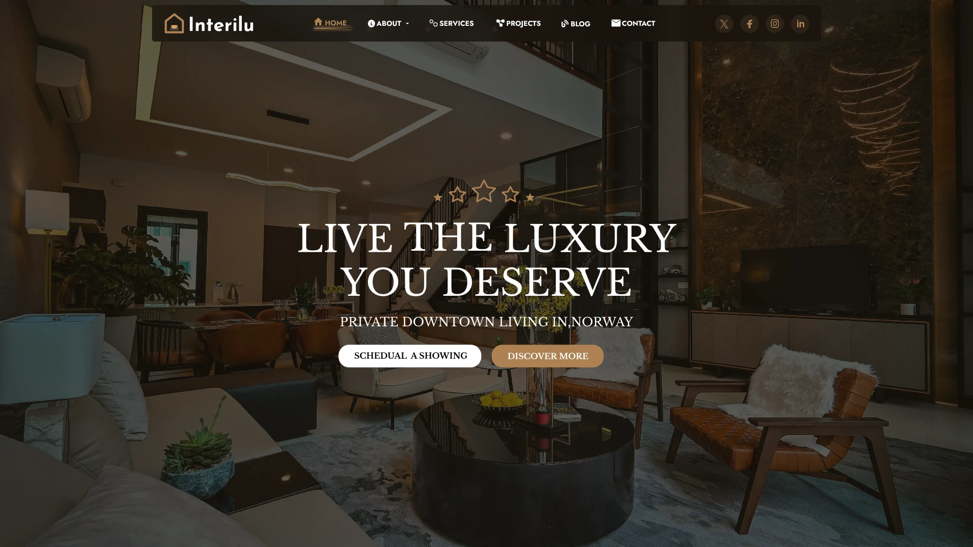 Interilu - Modern Interior Design and Architecture Figma Agency Template