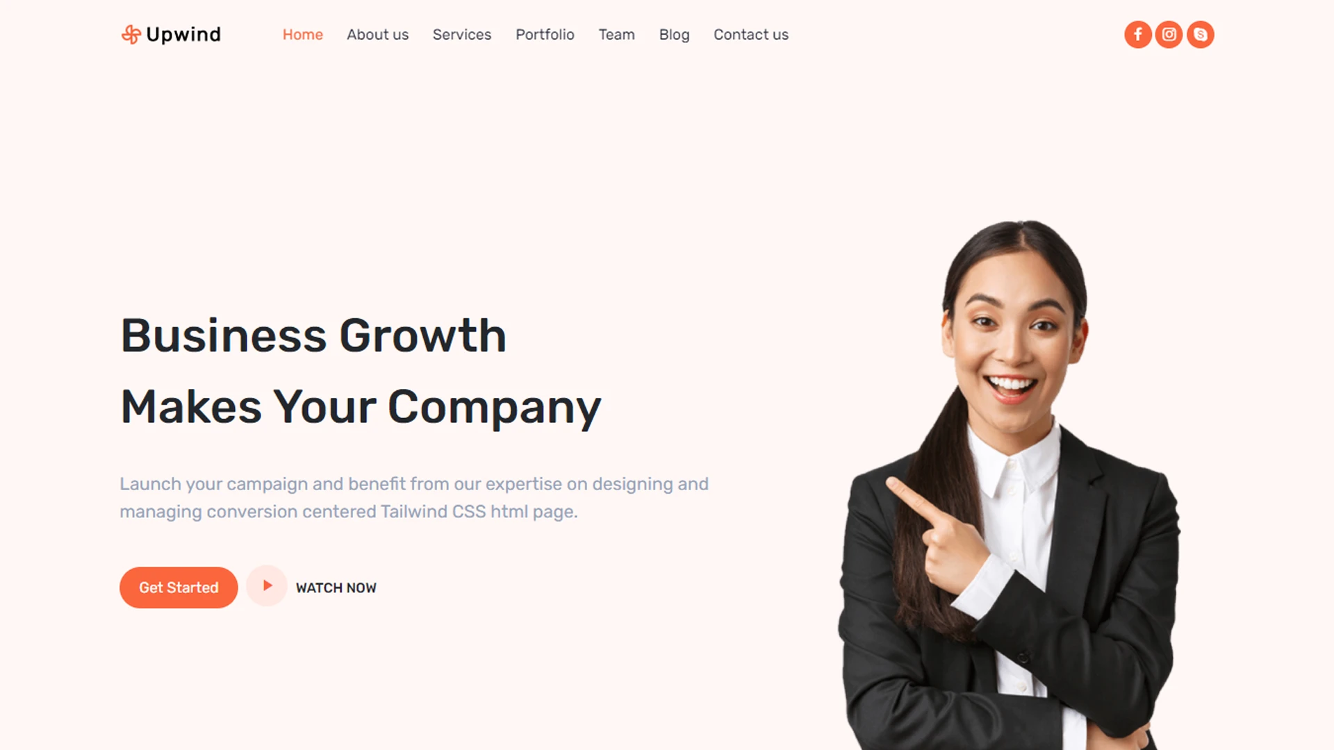 Upwind - Tailwind CSS Landing Page Template