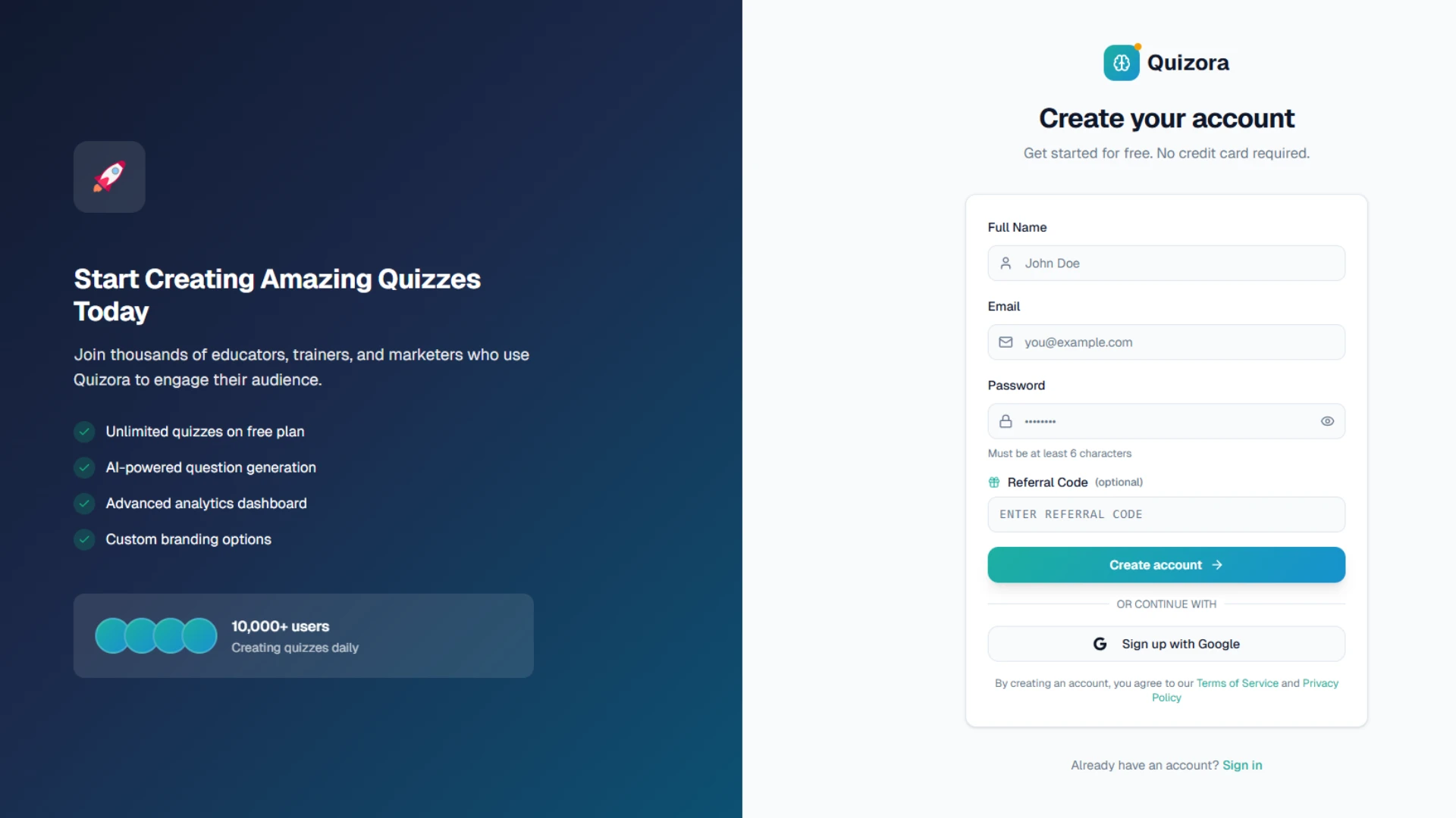 Quizora - AI-Powered Quiz & Learning SaaS Platform