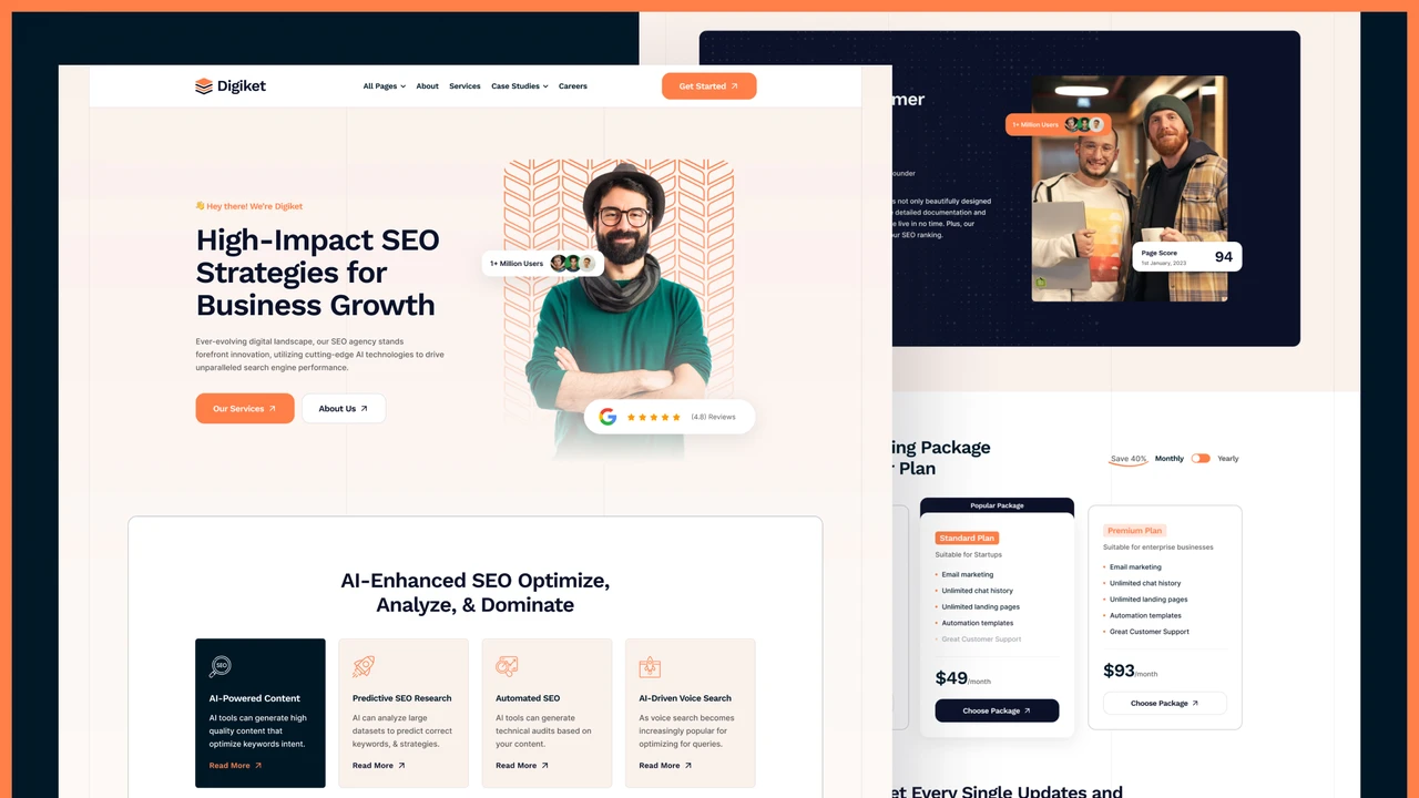 Digiket - Digital Marketing & SEO Agency Figma Template