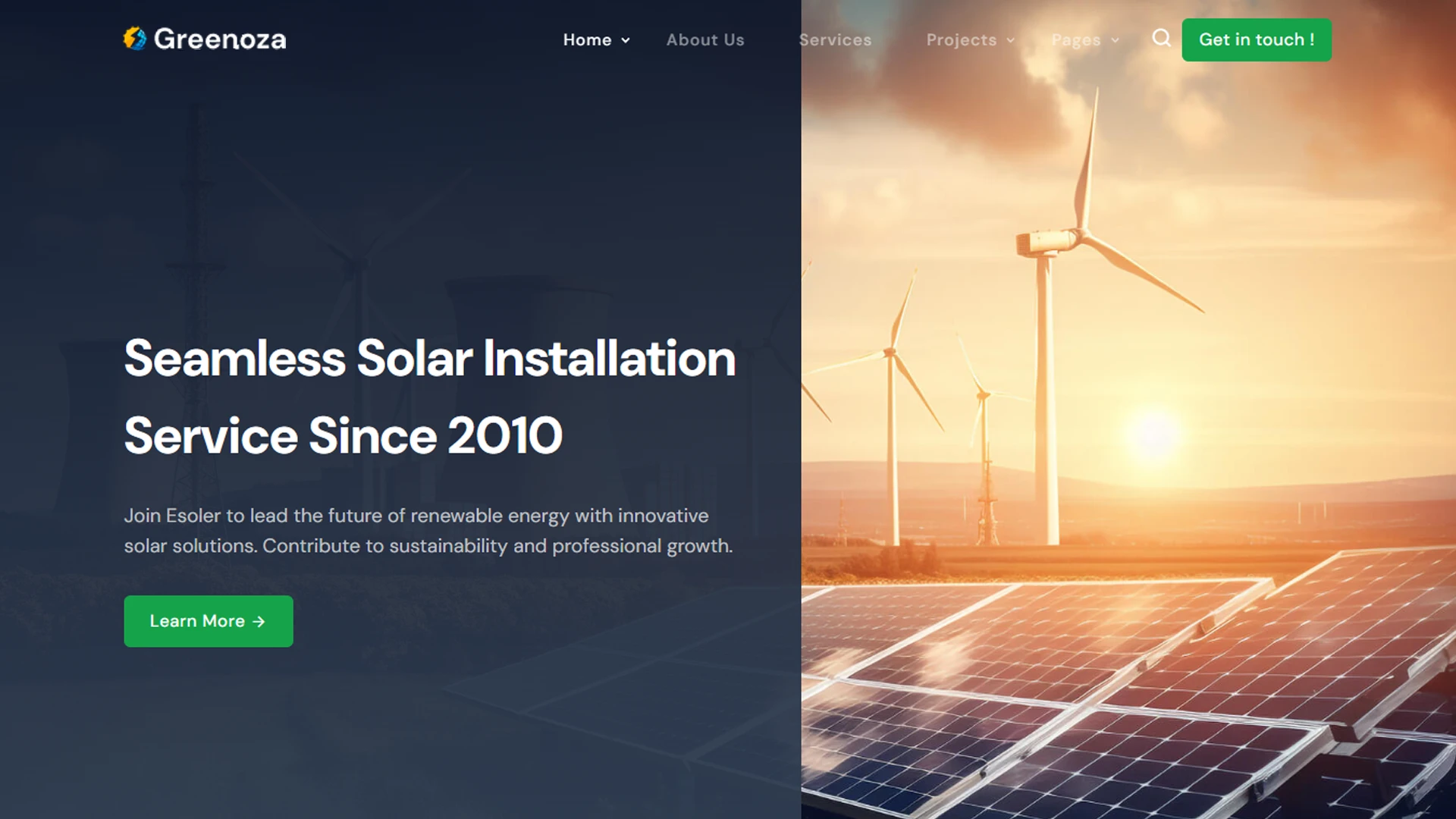 Greenoza - Solar & Renewable Energy HTML Template