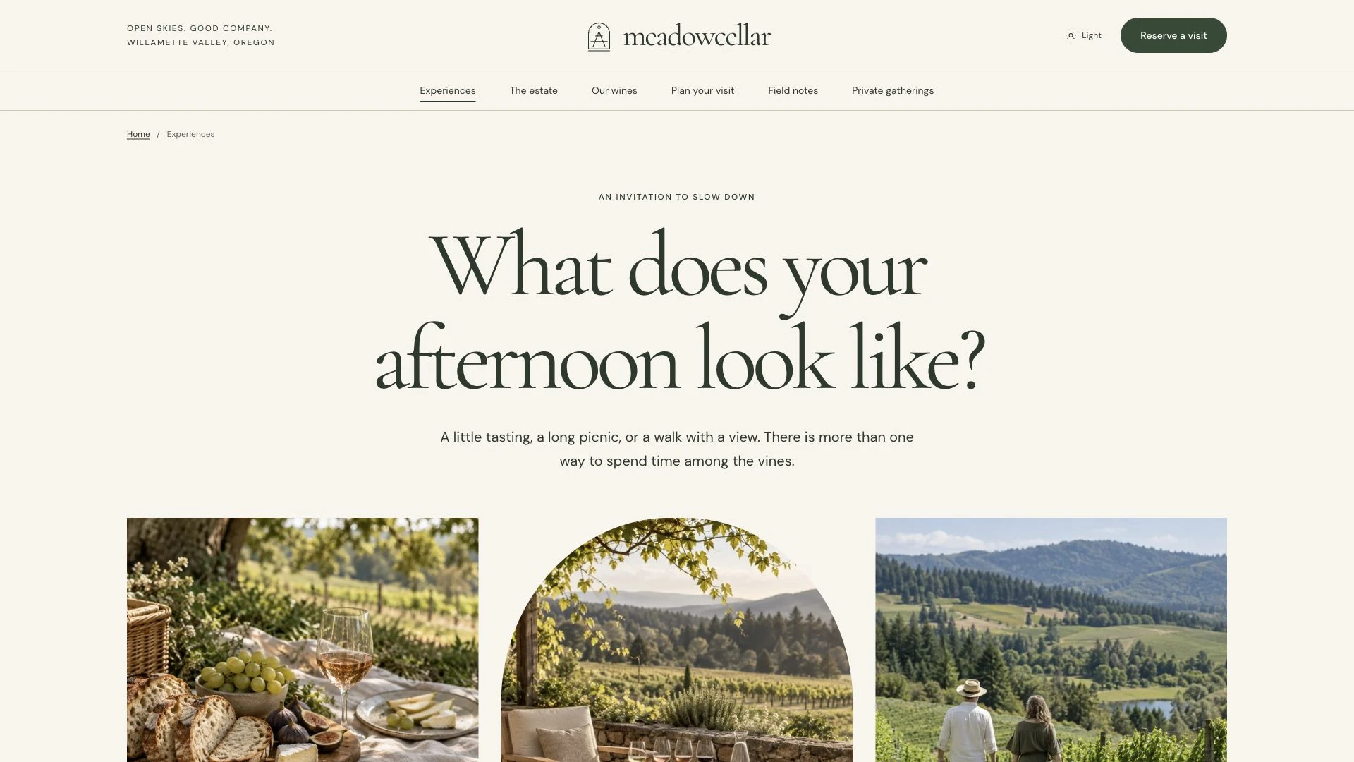 Meadowcellar - Vineyard Picnic & Wine Tasting HTML Template
