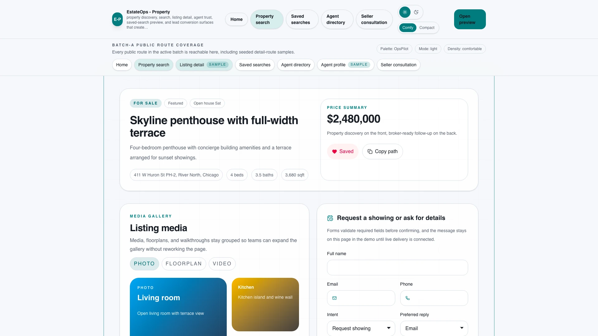 EstateOps - Real Estate CRM, Listings & Admin React Template