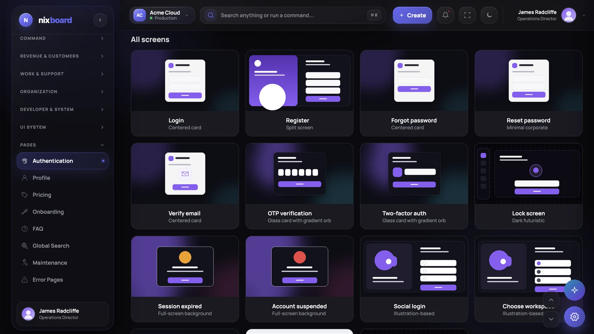 Nixboard - SaaS Operations & Revenue Intelligence Admin Dashboard