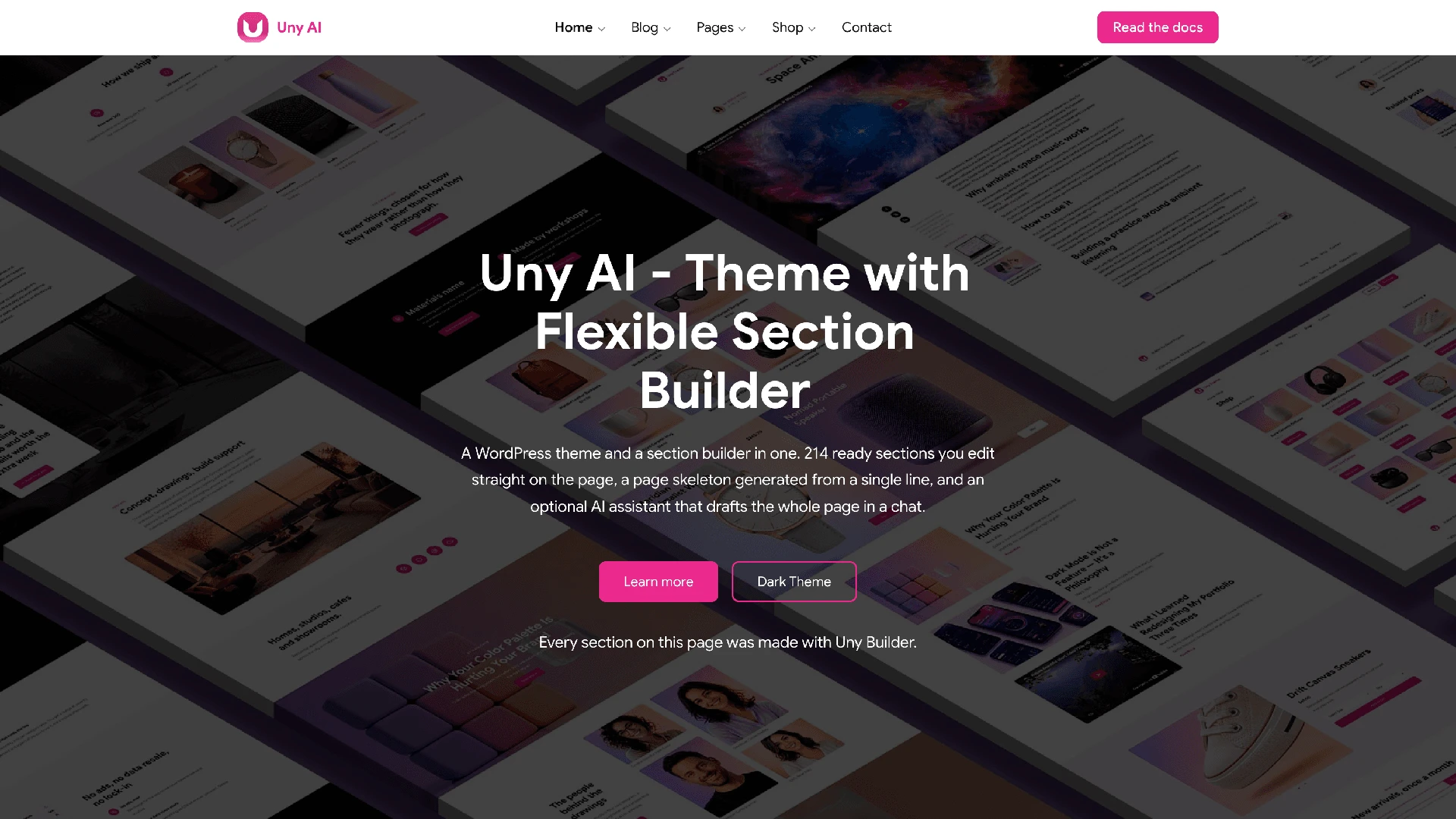 Uny AI - WordPress Theme with Flexible Section Builder