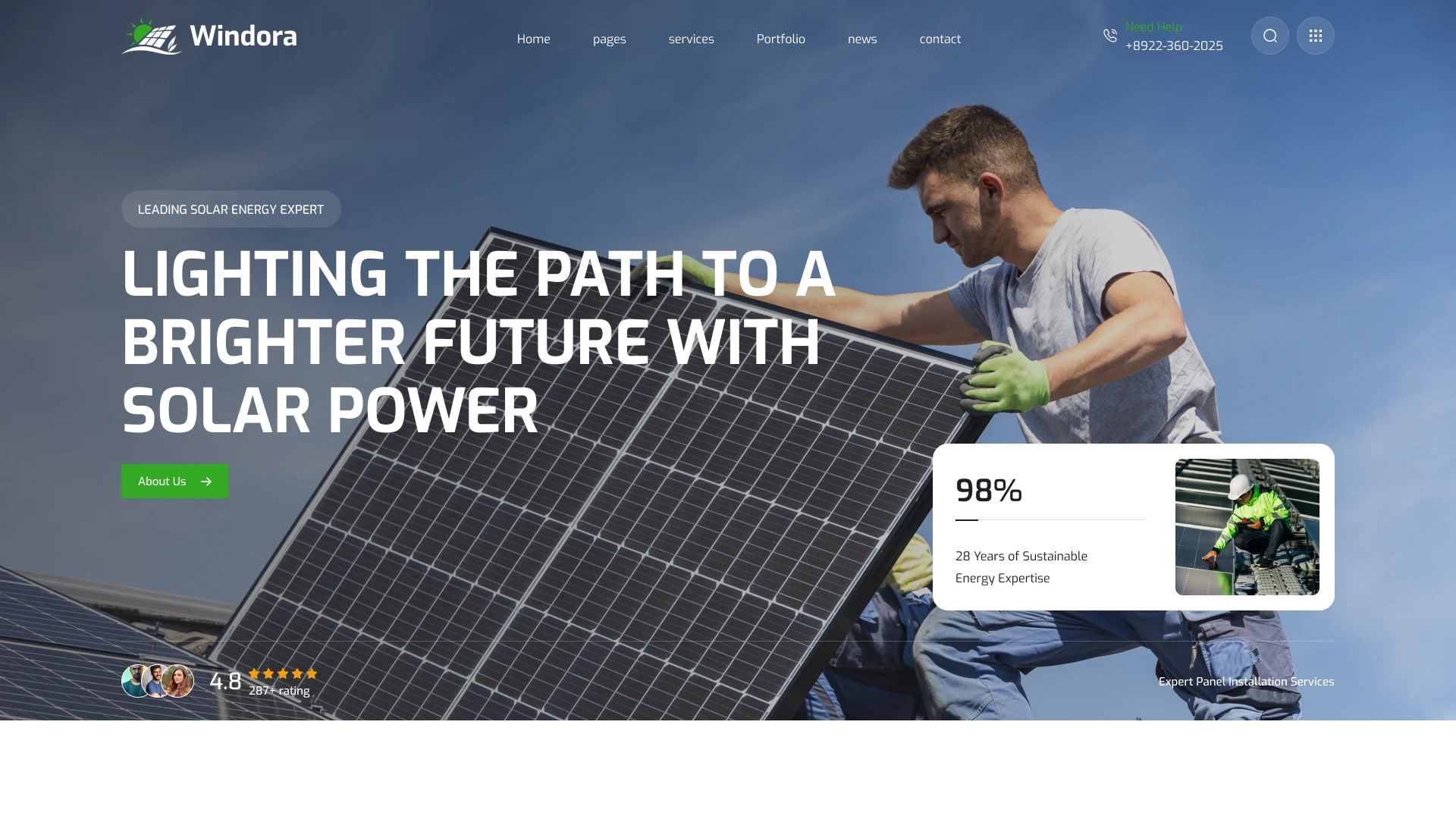 Windora - Solar & Wind Energy Figma Template (Screenshot 1 of 1)