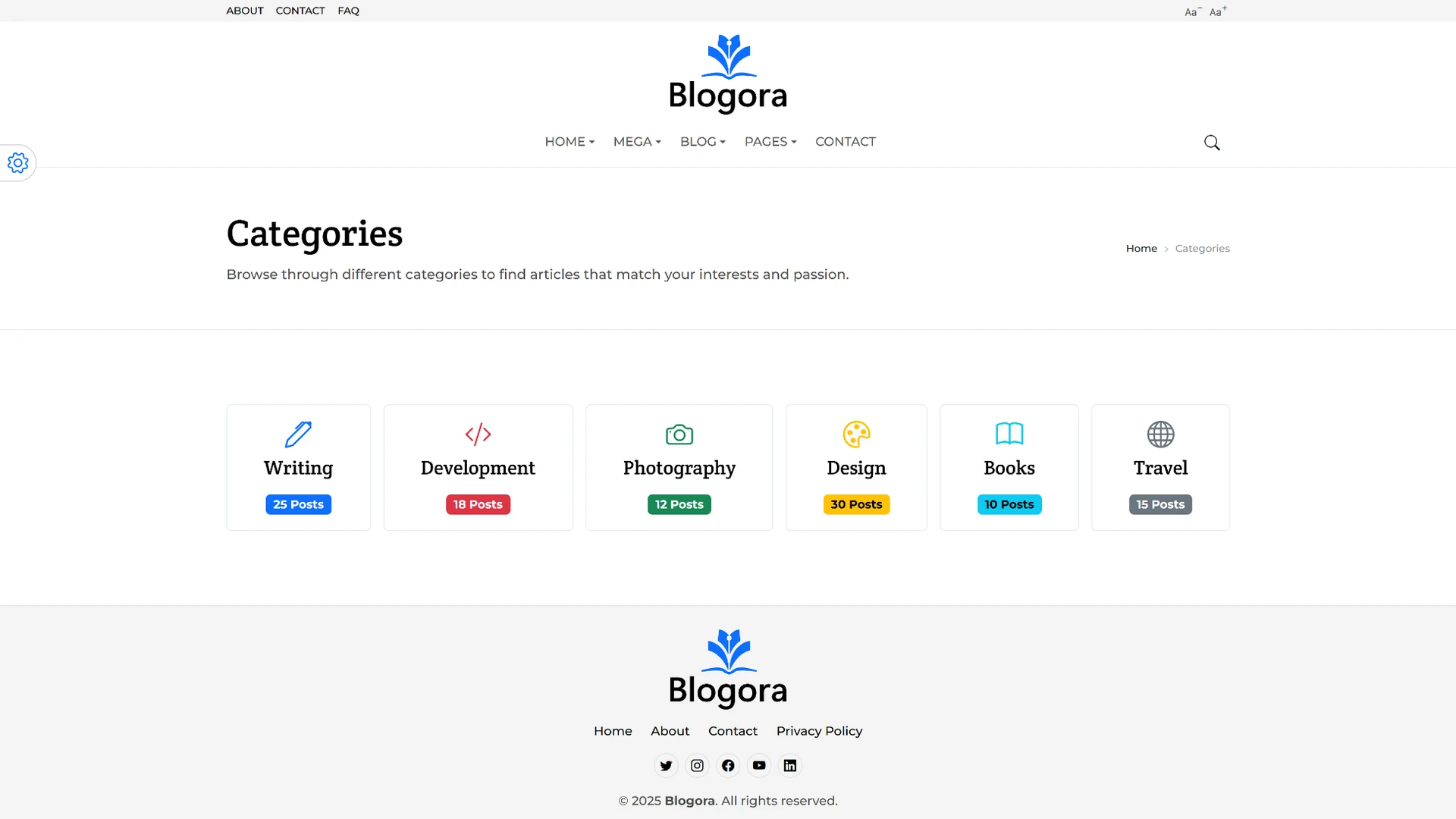 Blogora - Simple Personal Blog & Portfolio HTML Templates