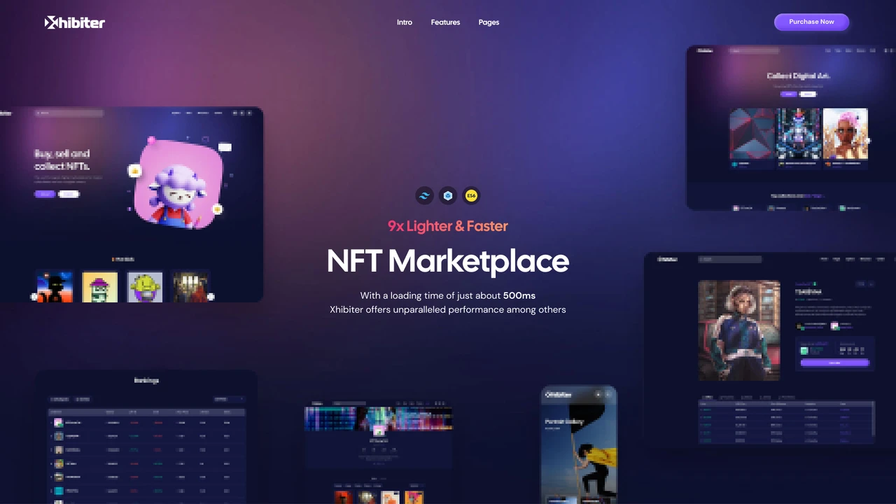 Xhibiter - Web3 Crypto NFT Marketplace Figma Template