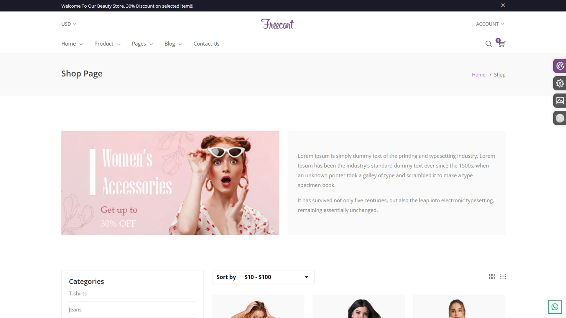 Freecart - eCommerce HTML Template
