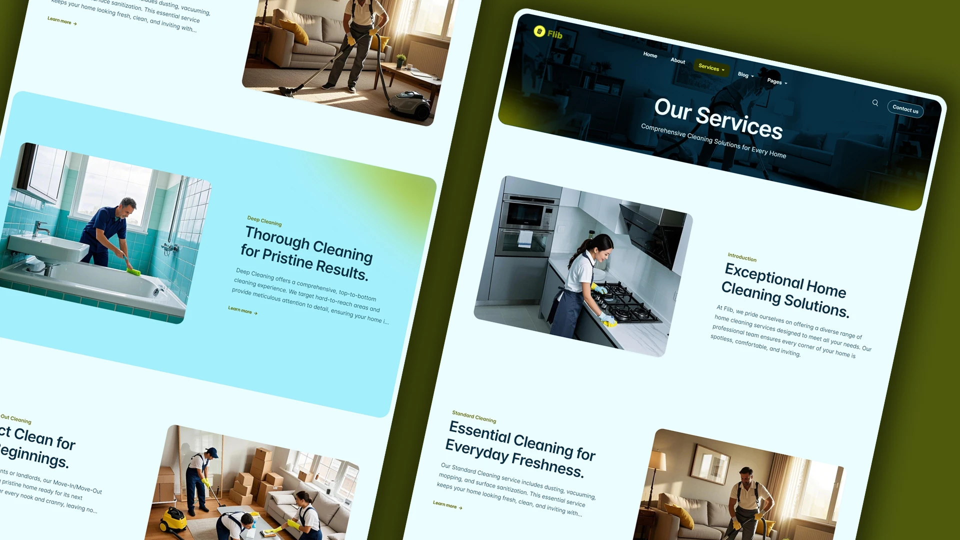 Flib - HTML Website Template For Premium Home Cleaning Services