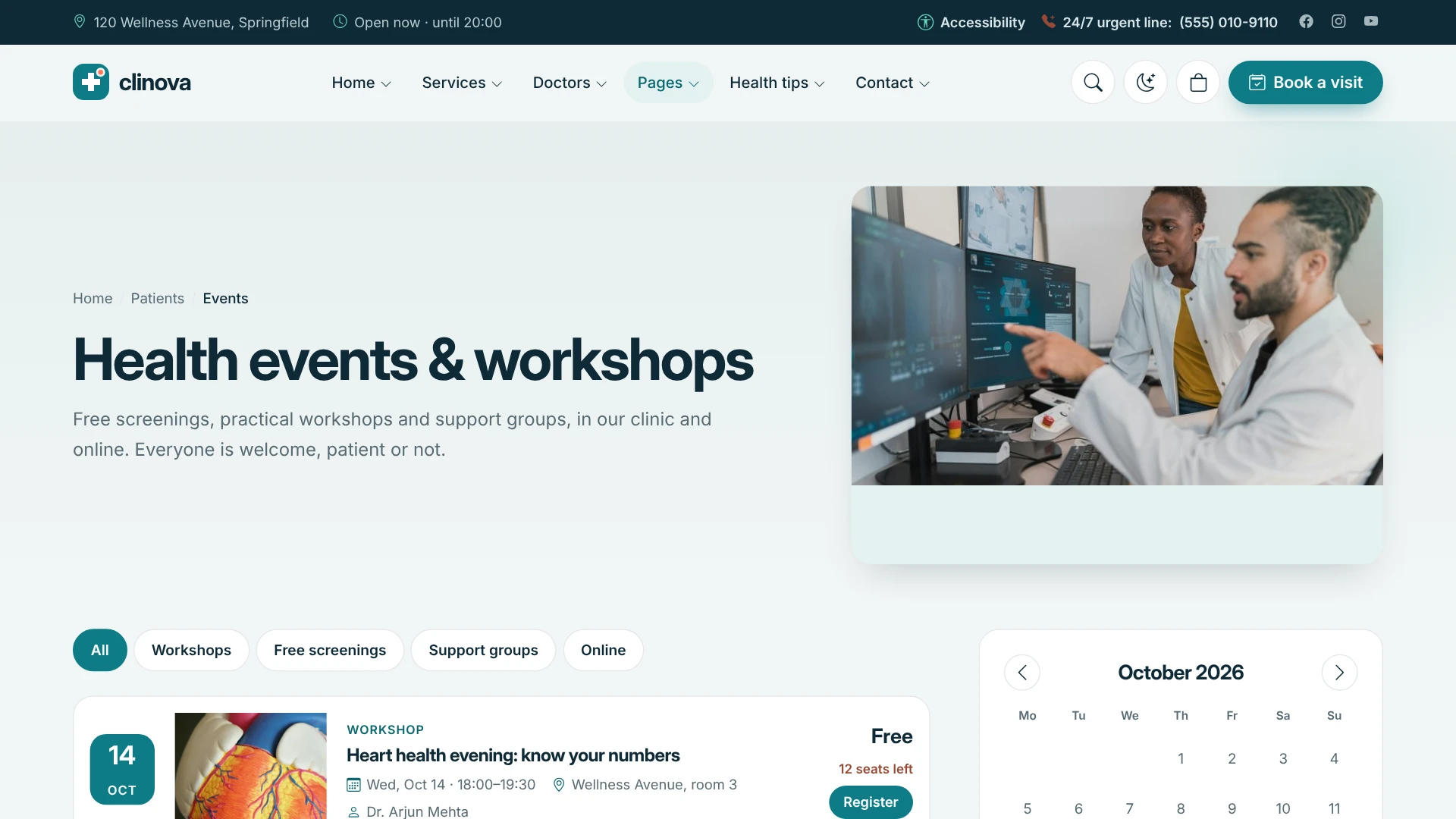 Clinova - Medical Clinic & Healthcare WordPress Theme