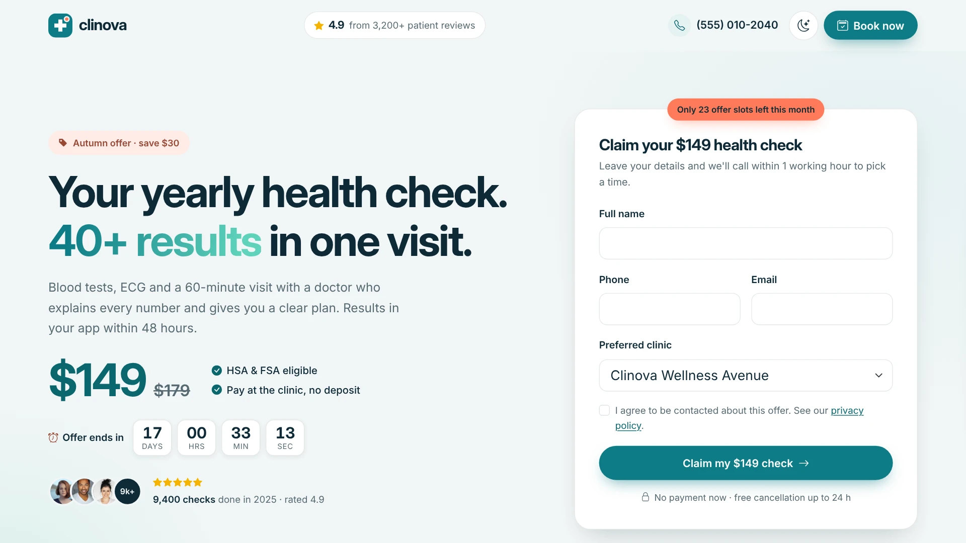 Clinova - Medical Clinic & Healthcare HTML Template
