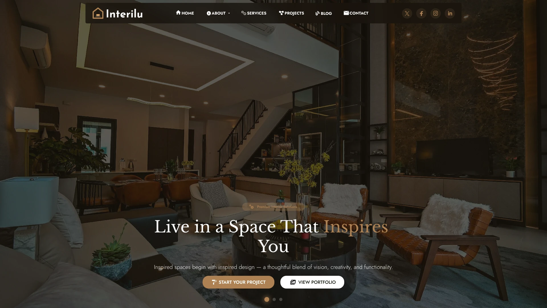 Interilu - Modern Interior Design and Architecture Figma Agency Template