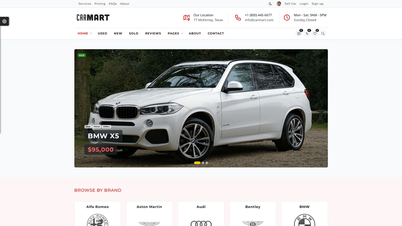 CarMart - Automotive Directory and Dealership Bootstrap 5 Template