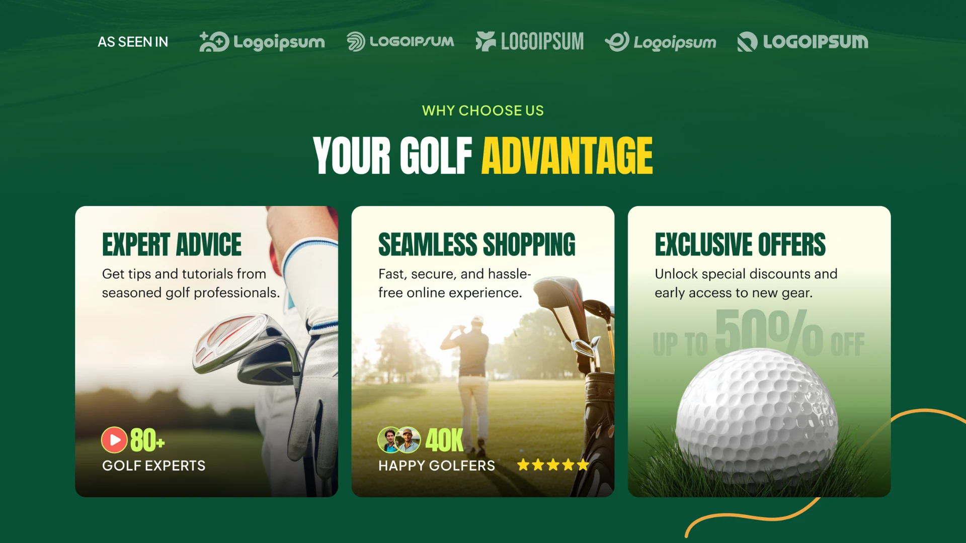 Grin Golf - Golf Academy & Pro Shop Ecommerce HTML Template