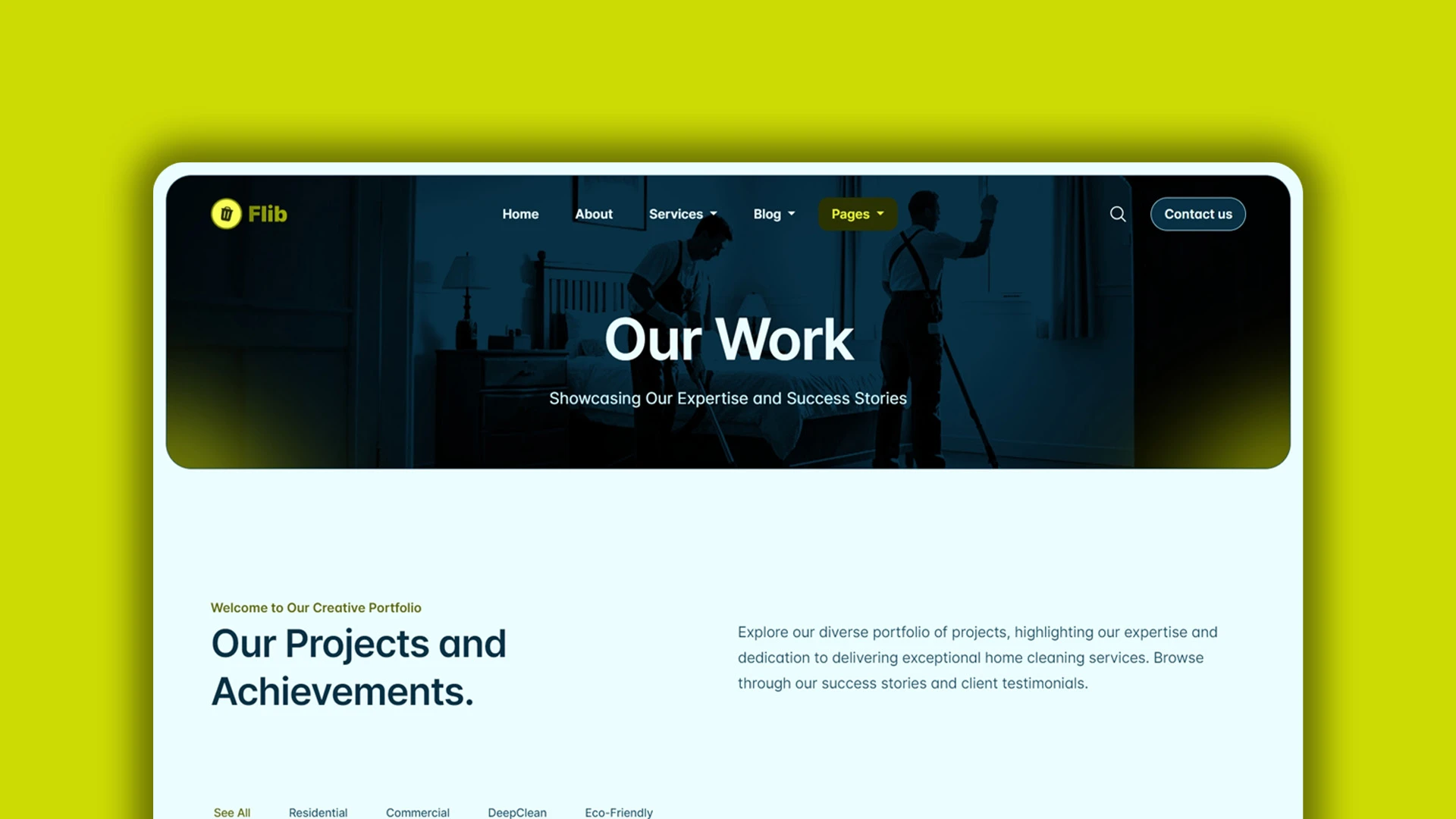 Flib - HTML Website Template For Premium Home Cleaning Services