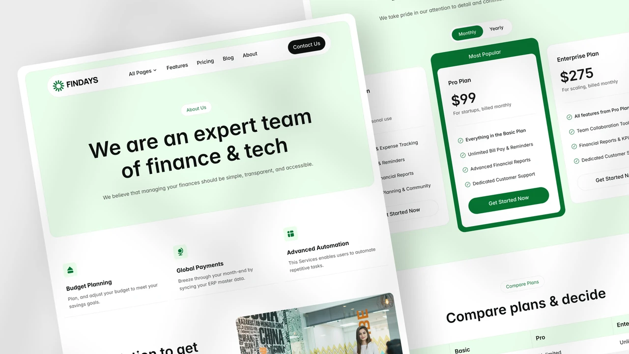 Findays - Multi Layout SaaS Figma Website Template