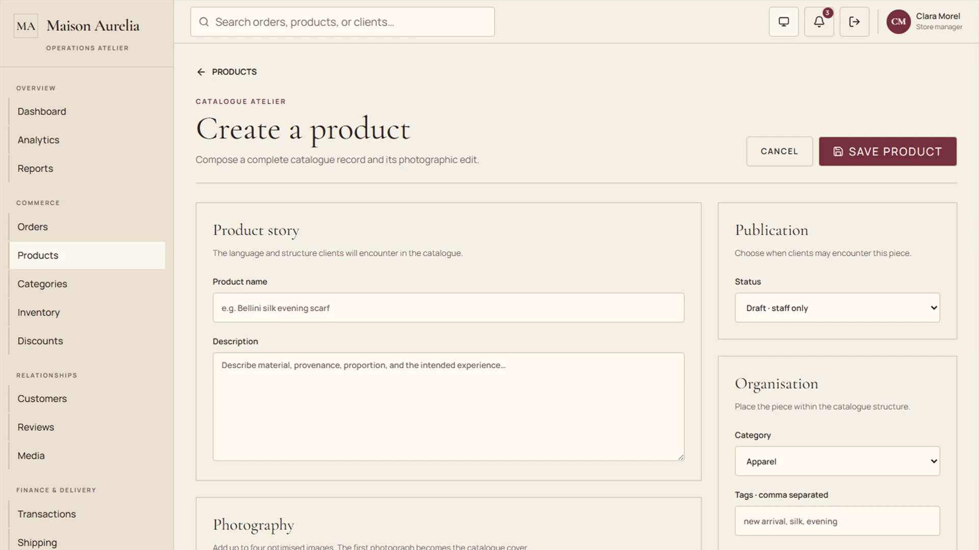 Maison Aurelia - Vintage Next.js eCommerce Platform Template