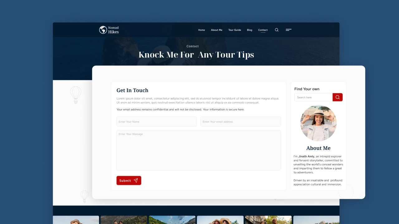Nomad Hikes - Modern Figma Template for Travel and Adventure Websites