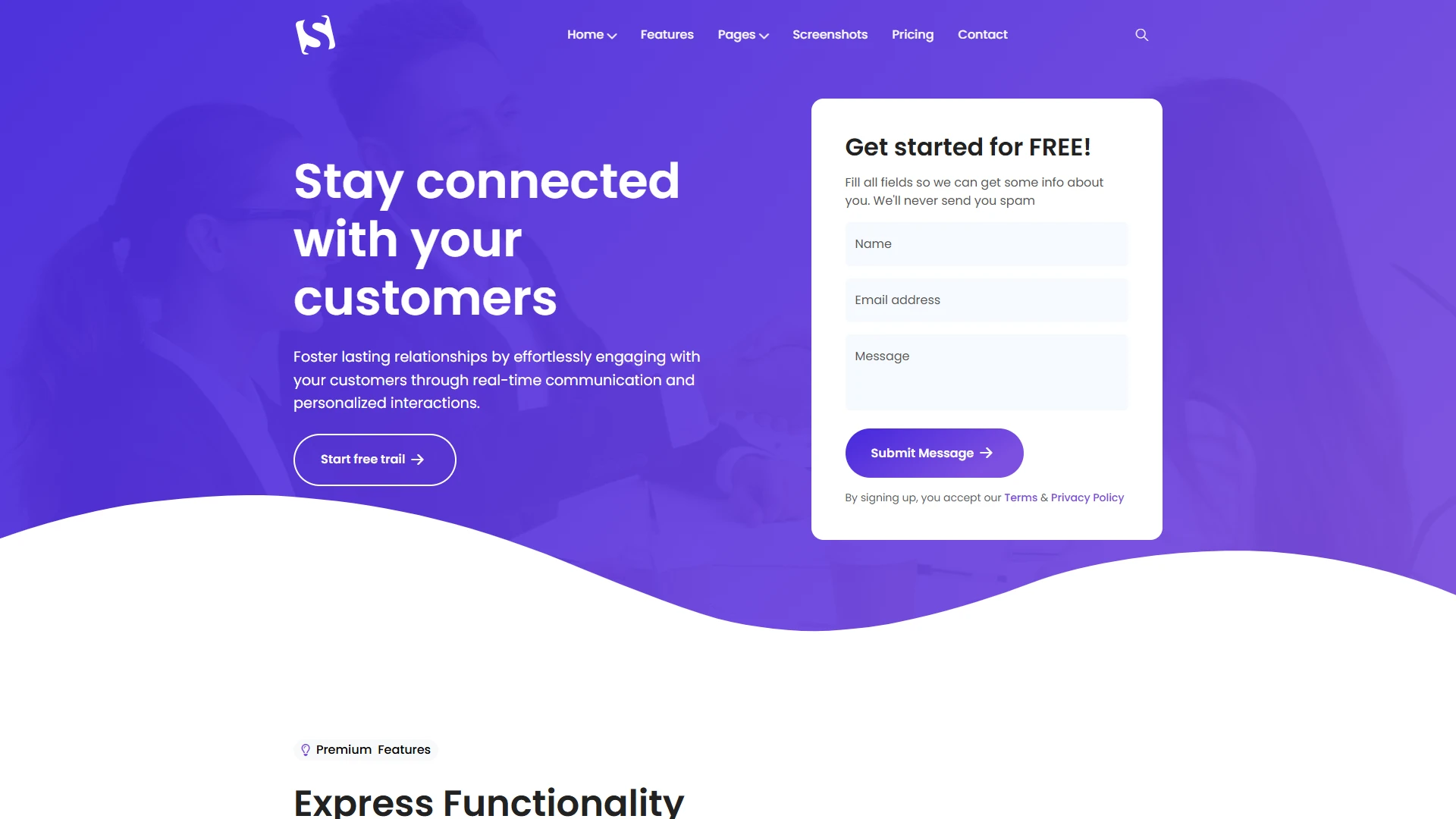 sApp - App Landing Page Template