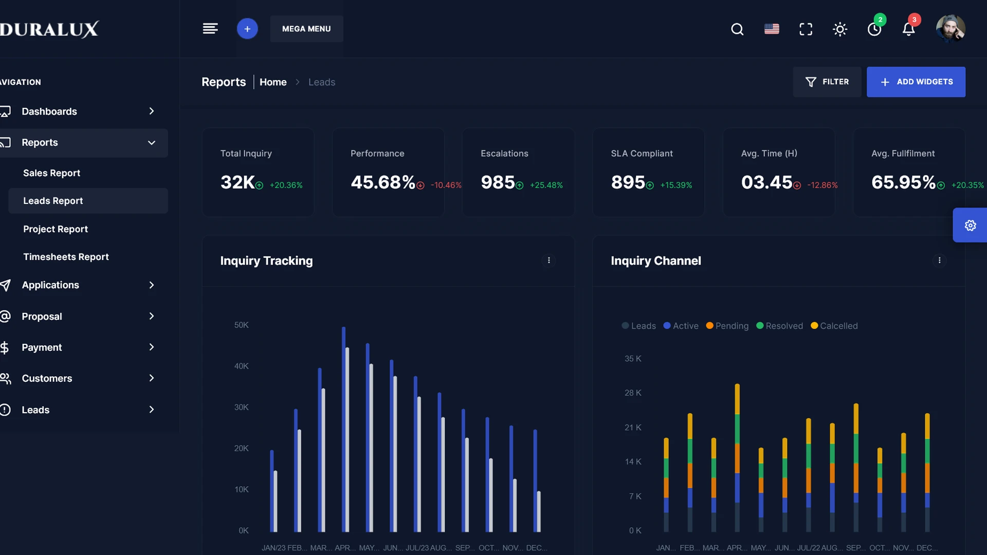 Duralux - Admin & Dashboard React JS Template