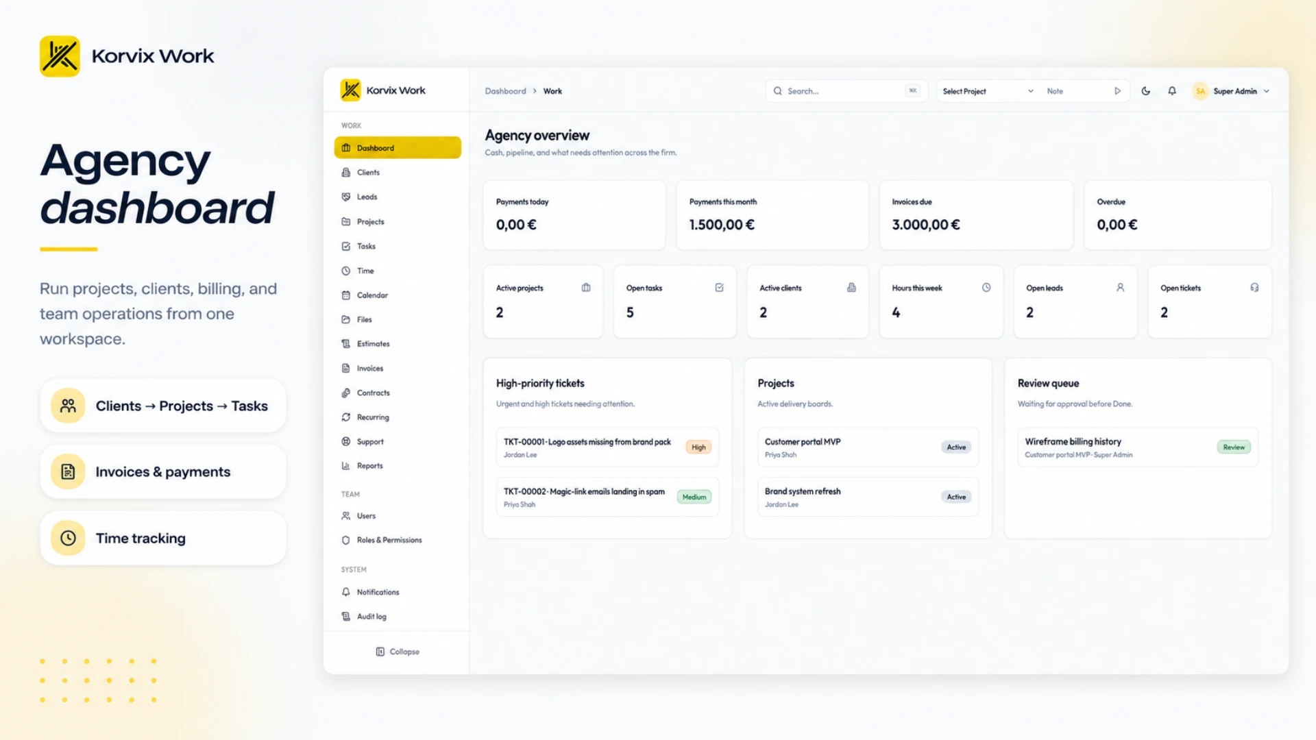 Korvix Work - Laravel & React Admin Dashboard