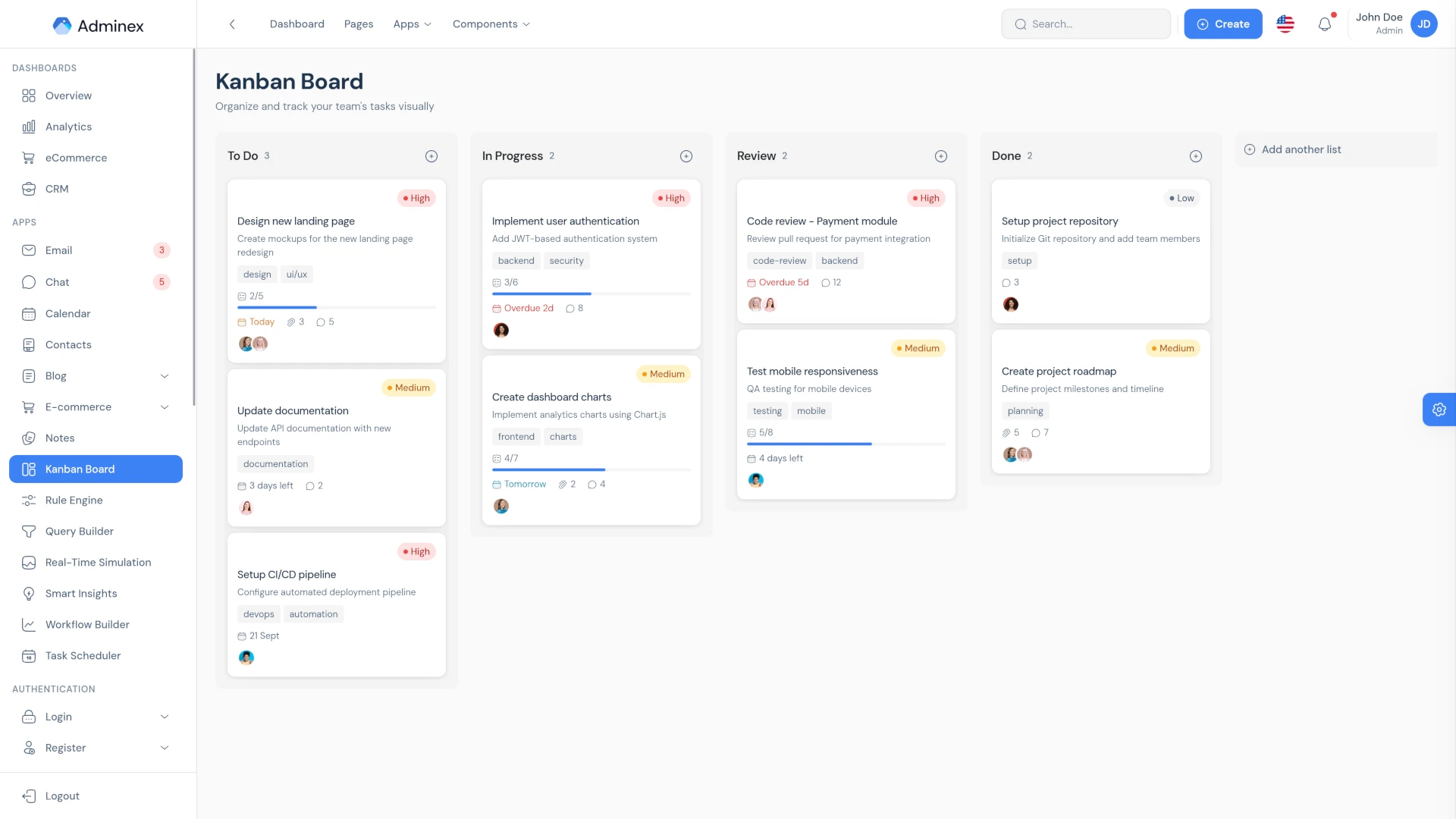 Adminex - Bootstrap 5 HTML Admin Dashboard Template
