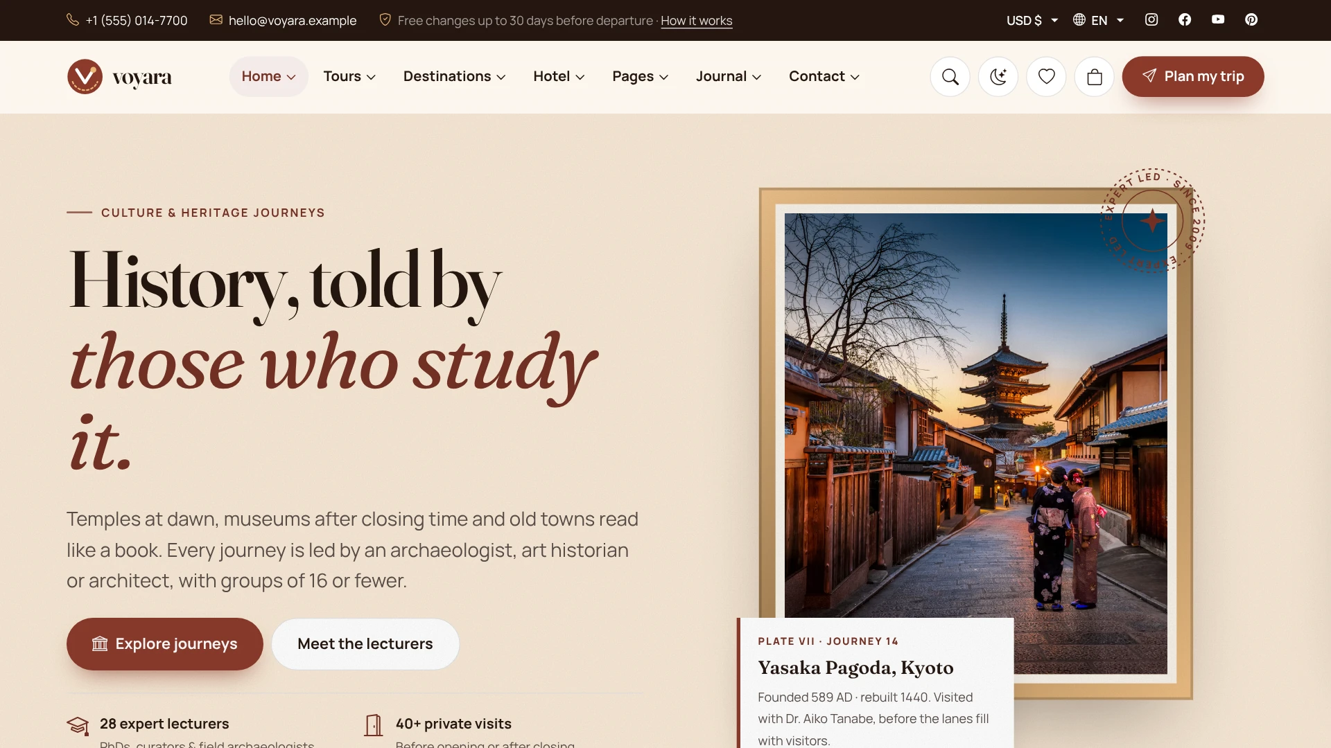 Voyara - Travel Agency & Boutique Hotel HTML Template