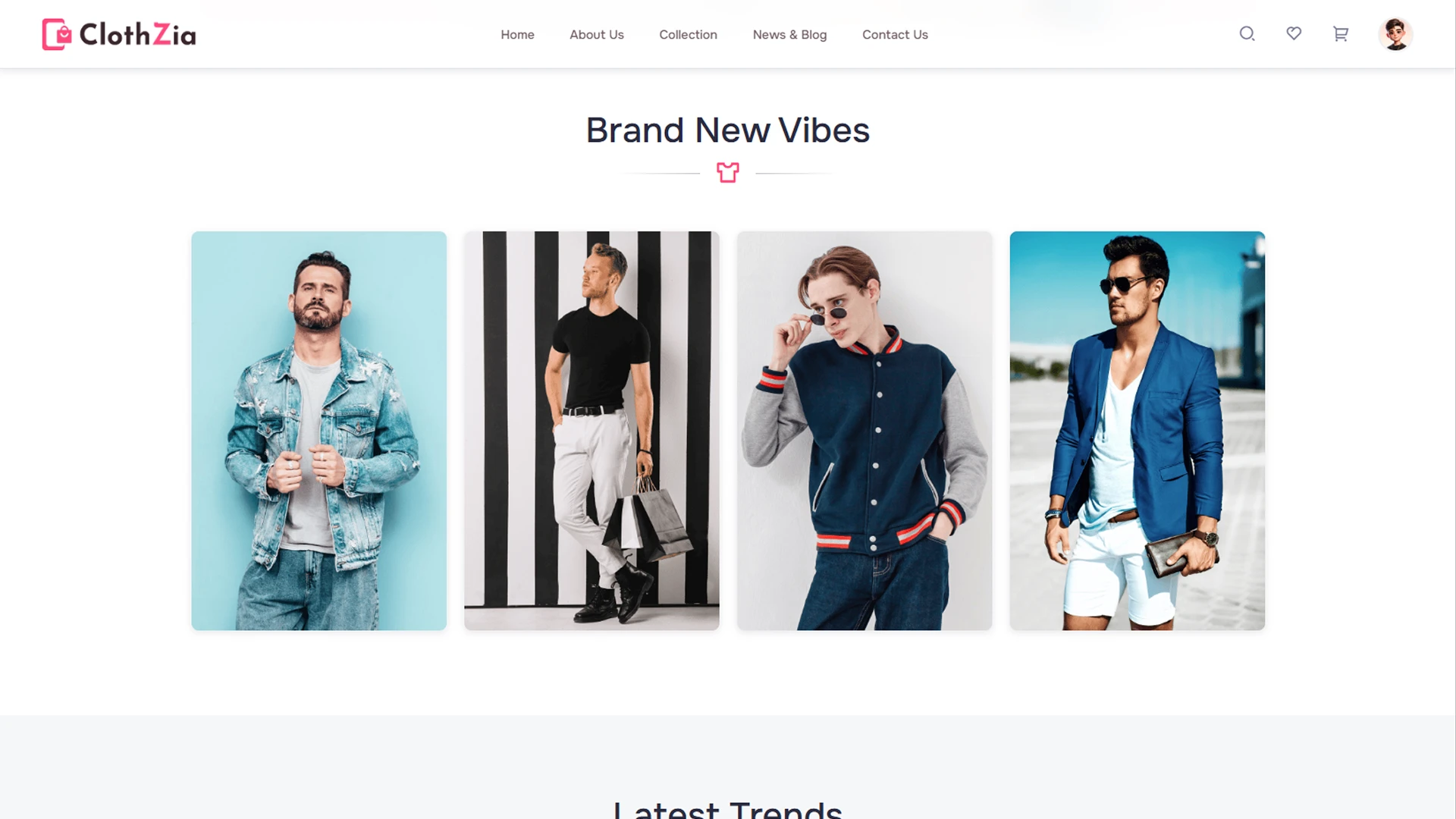 Clothzia - Ecommerce Website Template React Tailwind Modern Fashion Store